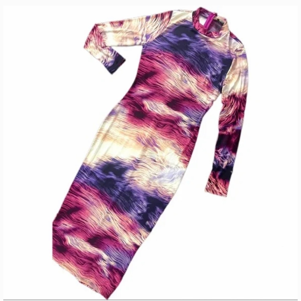 Fashion Nova Abstract Long Sleeve Dress